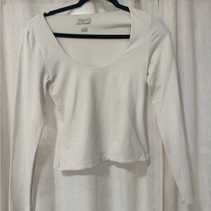 Aritzia White long sleeve Contour Top
